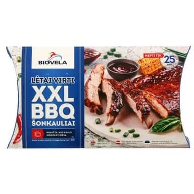 Slow cooked pork ribs  BIOVELA XXL in BBQ sauce, 900 g
