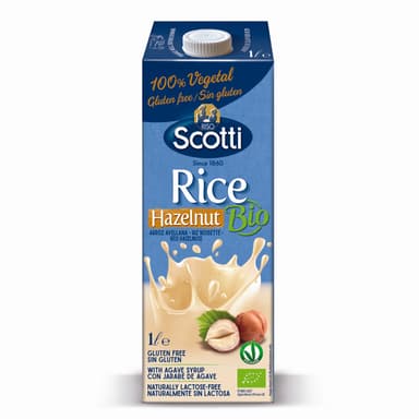 Ekologiškas ryžių ir lazdyno riešutų gėrimas SCOTTI, 1l, LT-EKO-001 (M)