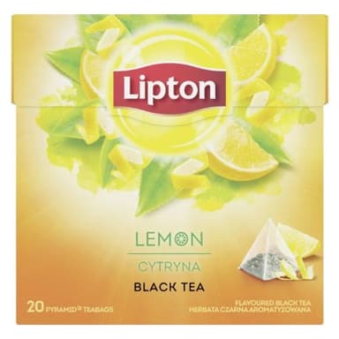 Black tea LIPTON Lemon, with lemon, pyramids, 20 pcs.