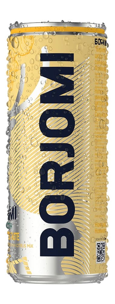 Gazuotas stalo vanduo BORJOMI, citrusinių vaisių-imbiero skonio, 0.33l, skardinė