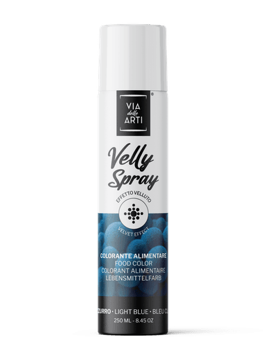 Maistiniai purškiami dažai VELLY, su kakavos sviestu, mėlyni, 250 ml