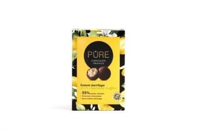 Dark chocolate truffles PURE with lemon meringue cream filling 148g