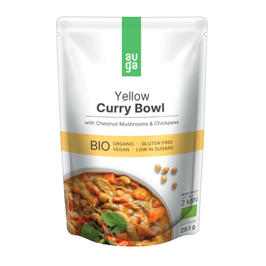 Yellow curry stew with CHICKPEAS and MUSHROOMS, organic