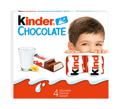 KINDER CHOCOLATE milk chocolate bars with milk filling, 50 g