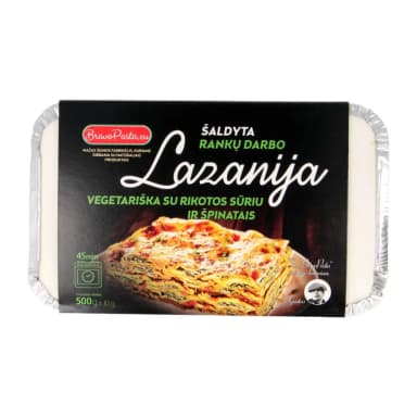 Lazanija su rikotos sūriu ir špinatais, šaldyta