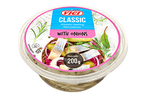 Silkių filė gabaliukai su svogūnais aliejuje VIČI, 200g