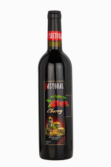 Fruit and berry wine drink PASTORAL Cherry, red., semi sweet, 0,75 l