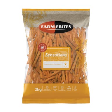 Frozen sweet fries FARM FRITES, skin-on, 9 mm, 2 kg