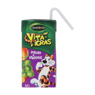 Juice drink Elmenhorster Vita Tigras, peach-grape, 200 ml