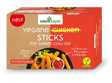 Frozen vegan chicken sticks GREEN LEGEND, 300g