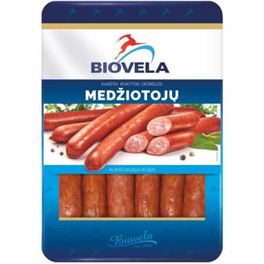 Hot smoked sausages "Medziotoju", 580 g