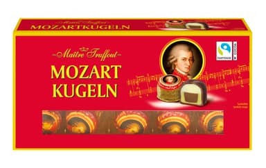Chocolate sweets MAITRE TRUFFOUT, Mozart Kugeln, with marzipan and haz