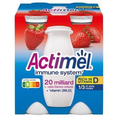 Yogurt drink ACTIMEL, strawberry flavor, 1.5%, 4x100 ml