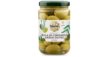 Green olives "Bella Di Cerignola" in brine, organic