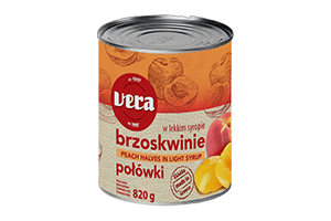 Peach halves in light syrup VERA 820g