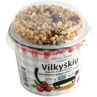 VILKYŠKIAI yogurt with flakes, dried cranberries, additives, 4.3% fat, 200 g