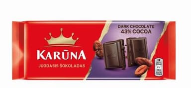 Dark chocolate KARŪNA, 80 g NEW