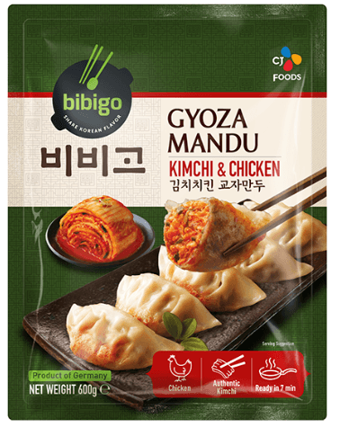 Šaldyti Gyoza koldūnai, BIBIGO, su vištiena, daržovemis ir kimchi padažu,600g