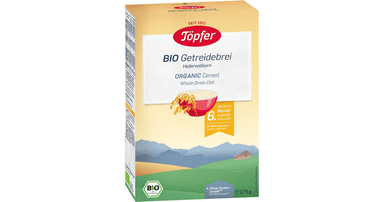 Organic whole grain oatmeal for infants from 6 months