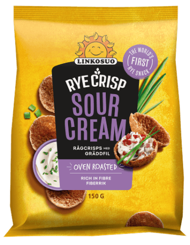 Ruginiai duonos traškučiai LINKOSUO, grietinės skonio, 150 g