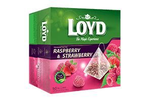 Aviečių ir braškių skonio arbata LOYD 50x2g