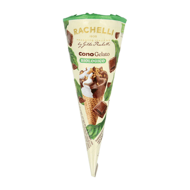 Plombyras su šokoladu ir riešutais vafliniame indelyje, ekologiškas