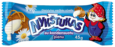 Gl. varškės sūrelis NYKŠTUKAS su kondens. pienu, 21% rieb., 45 g