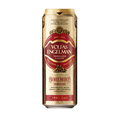 Beer VOLFAS ENGELMAN Bohemijos Tamsusis, 4,2%, 0,568 l, can