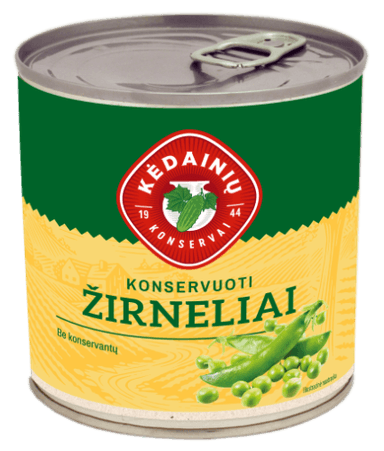 Canned KEDAINIŲ green peas, 480g/280g