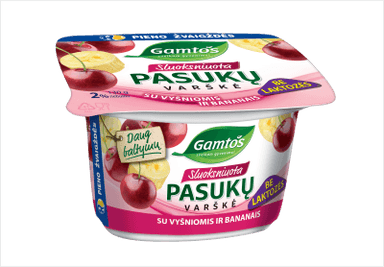NATURE Layered curd cheese with cherries and bananas 2% 130g