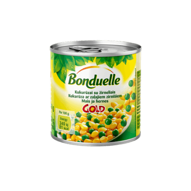 Kukurūzai su žirneliais BONDUELLE, 170 g / 140 g