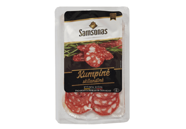 Vytinta SAMSONO kumpinė skilandinė dešra, pjaustyta, aukščiausia rūšis, 90 g