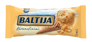 Condensed milk ice cream BALTIJA Toffee, with caramel filling, 140 ml