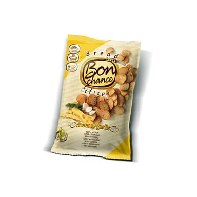 Duonos traškučiai BON CHANCE, su sūriu ir česnaku, 120 g
