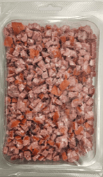Hot smoked sausage diced, class I, 300 g