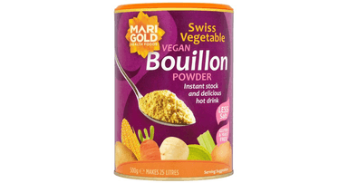 Swiss vegetable broth for vegans, lightly salted PURPLE