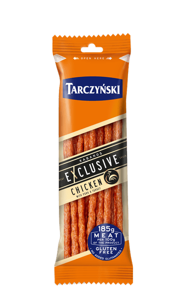 Hot smoked Kabanos sausages TARCZYNSKI Exclusive, with chicken, 105 g