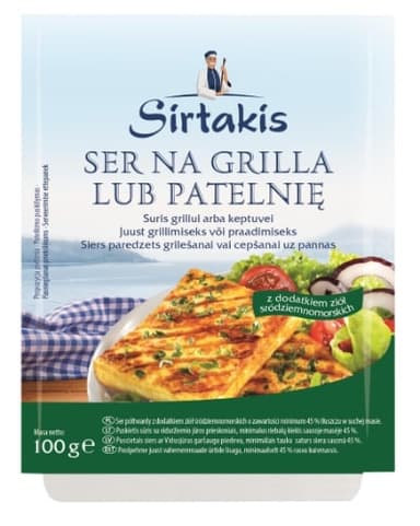 Grill and pan cheese SIRTAKIS 45% fat,  with mediterranean herbs 100g