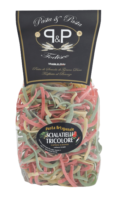 Three-color SCIALATIELLI pasta
