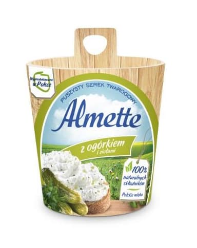 Spreadable curd cheese ALMETTE, with cucumbers and greens, 150 g