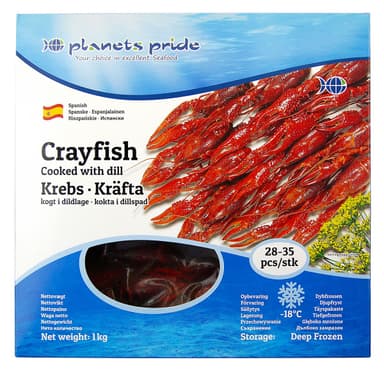 Frozen Clark crayfish PLANET'S PRIDE, boiled, dill in marinade, 28/35,
