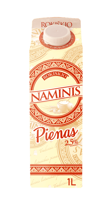 Milk ROKIŠKIO NAMINIS, 2,5 %, 1 l, Elopak