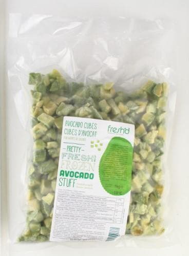 Frozen IQF avocado cubes 15x15mm, 1 kg