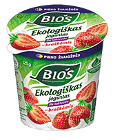 Organic BIOS yogurt with strawberries, 3.1% fat, 125 g