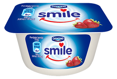 SMILE strawberry-flavored yogurt, 1% fat, 115 g
