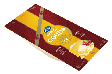 Fermentinis sūris GOUDA pjaustytas, 27%,  be laktozės, 500 g