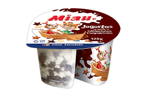 Yogurt with vanilla and chocolate star sprinkles MIAU 5.5% 125g