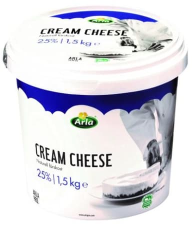 Cream cheese plain ARLA, 25%, 1,5 kg