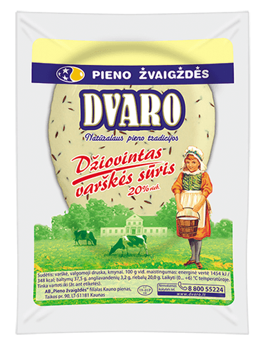 Džiovintas DVARO varškės sūris, 20 % rieb., 1 kg