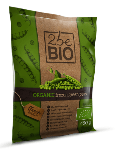 Ekologiški šaldyti žirneliai, 2beBIO, 450 g, LT-EKO-001